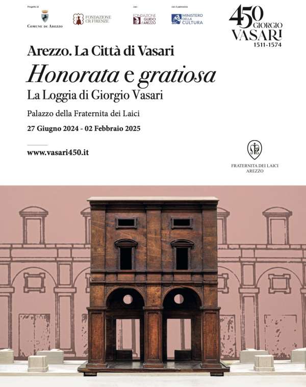 Dal 28 giugno 2024 al 2 febbraio 2025 presso la Fraternita dei Laici di Arezzo una mostra per raccontare il Vasari architetto tramite una delle sue opere più notevoli: la Loggia di Piazza Grande