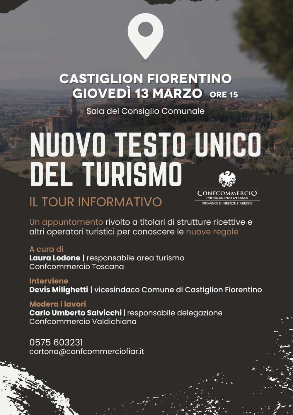 Confcommercio porta a Castiglion Fiorentino il tour informativo sul nuovo t.u. del turismo